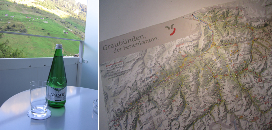 グラウビュンデンの山岳地帯の地図
